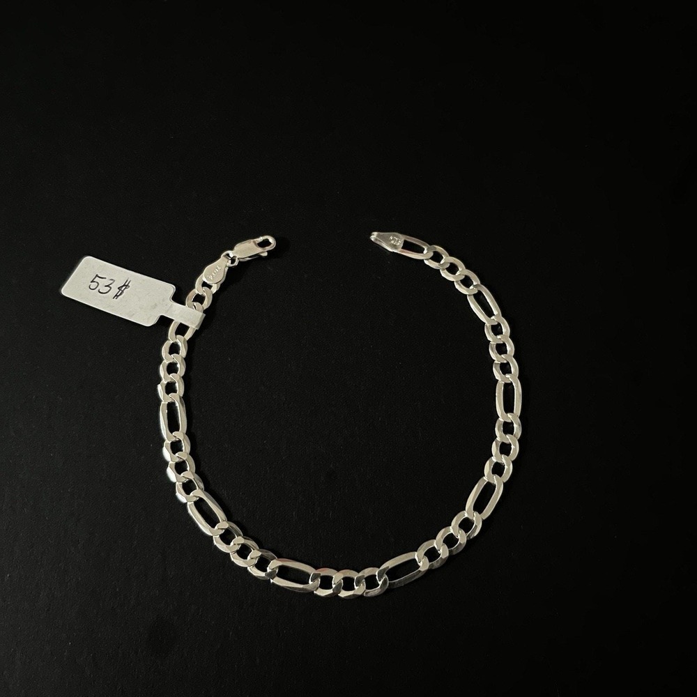 Esclava‎ De Plata 925 Con Tejido Figaro,925 Silver Bracelet 9 Inch